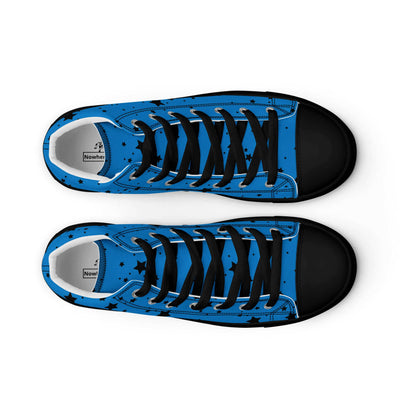 Blue Flower high top canvas shoes