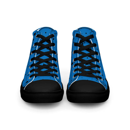 Blue Flower high top canvas shoes