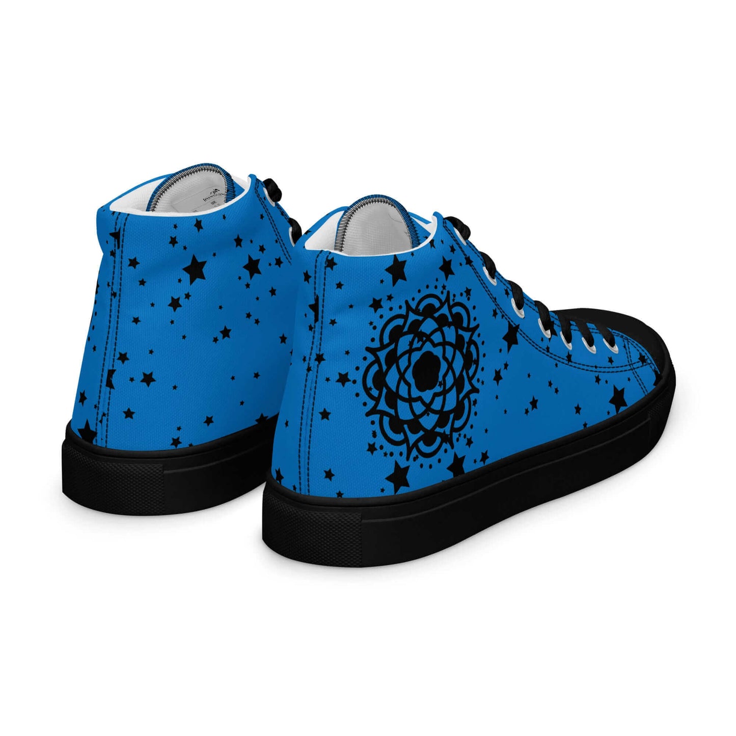 Blue Flower high top canvas shoes