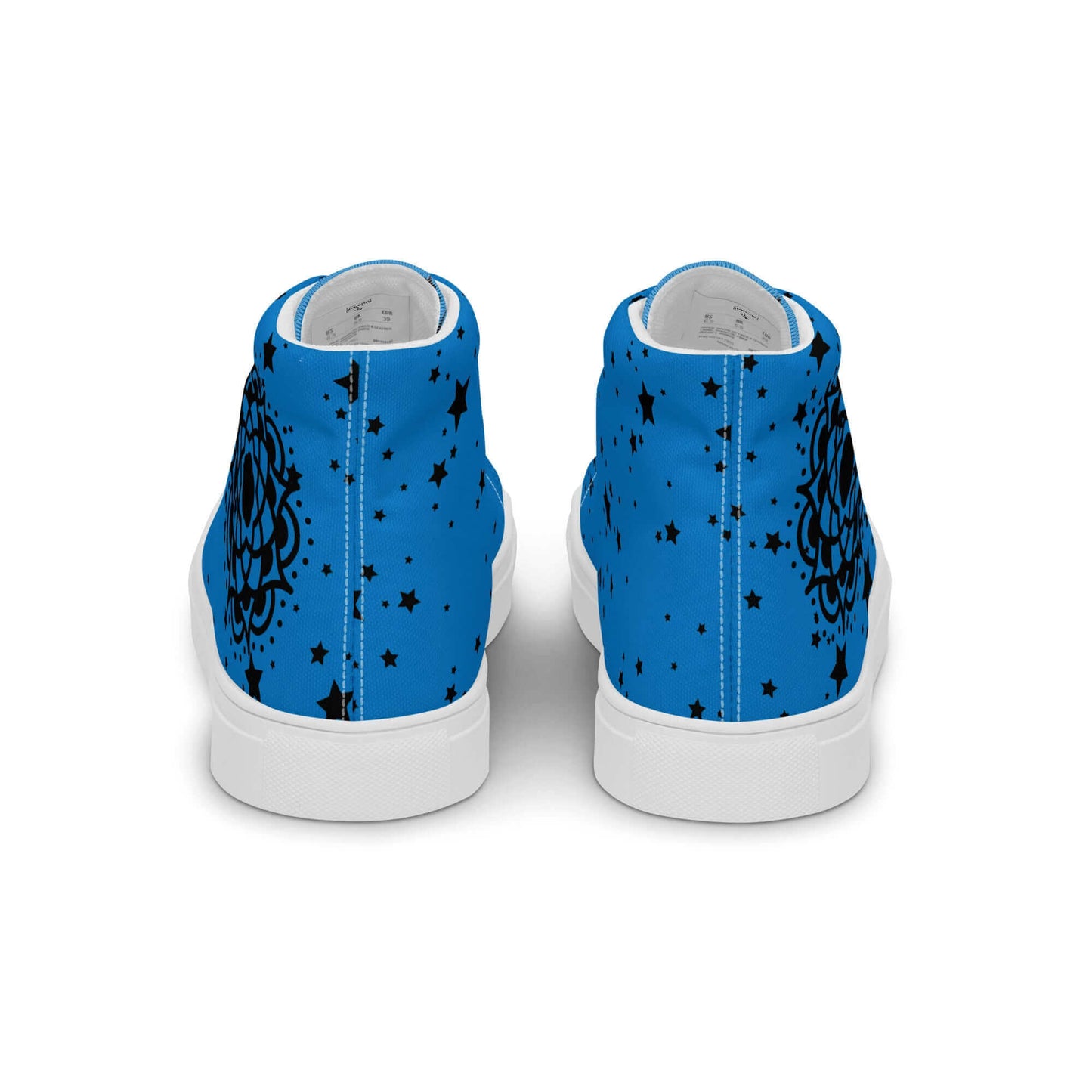 Blue Flower high top canvas shoes