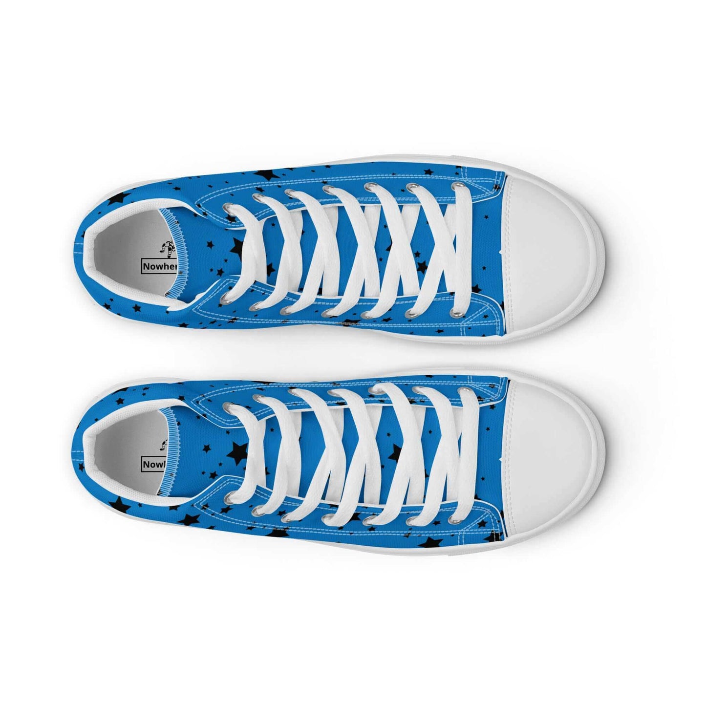 Blue Flower high top canvas shoes