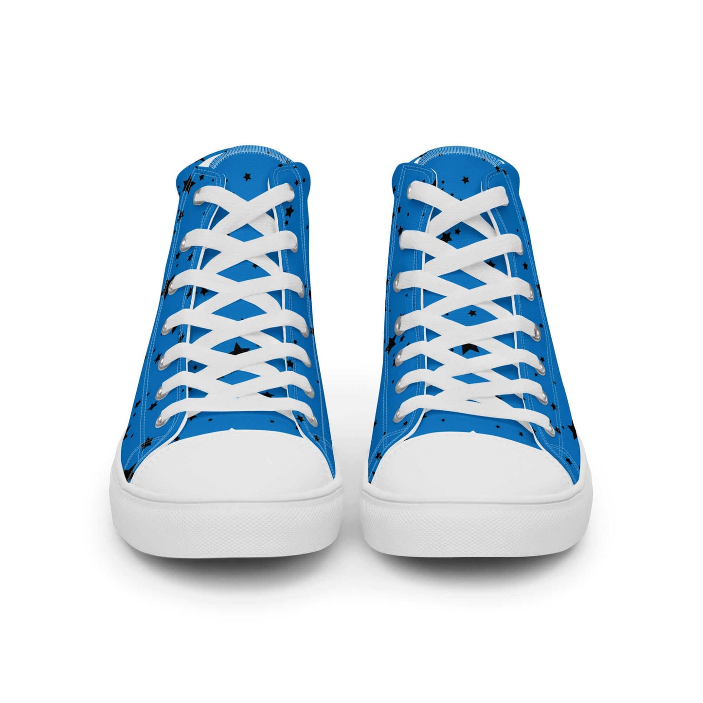 Blue Flower high top canvas shoes