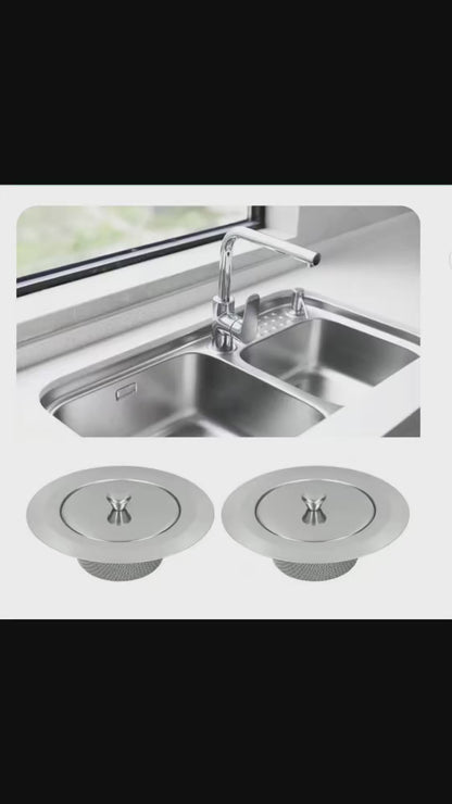 2-Pack Stainless Steel Kitchen Sink Strainer with Lid and Drain Basket