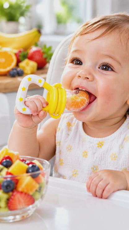 Baby Fruit Feeder & Teether Pacifier Multi-functional Teething Relief Silicone BPA-Free
