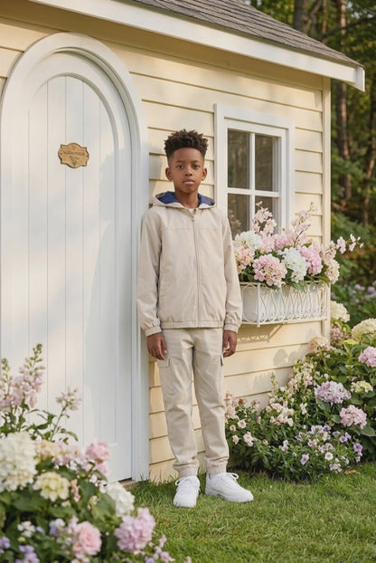 Unik Boys Waterproof Hooded Jacket – Lightweight Zip Front (Sizes S–XL)