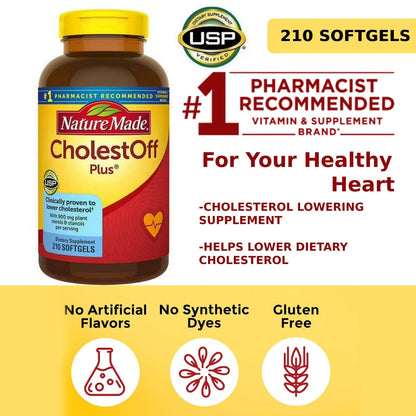 Nature Made CholestOff Plus + 210 Softgels - Clearance Sale