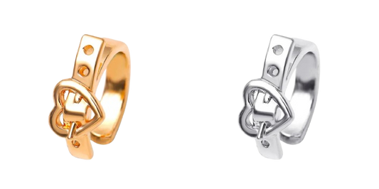 Safe Haven & CO Women Creative Heart Belt Design Clip-On Earrings (2-Pack)