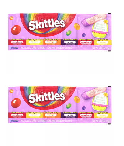 Skittles Dig N’ Dip Candy Strip with Dipping Sticks – 2 Pack, 0.85 oz