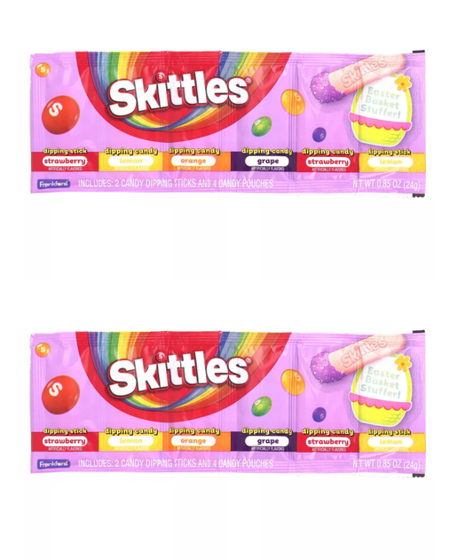 Skittles Dig N’ Dip Candy Strip with Dipping Sticks – 2 Pack, 0.85 oz