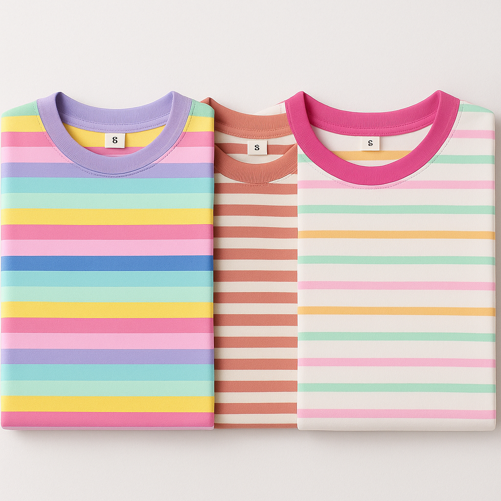 Girls’ 3-Pack Striped Tee Bundle
