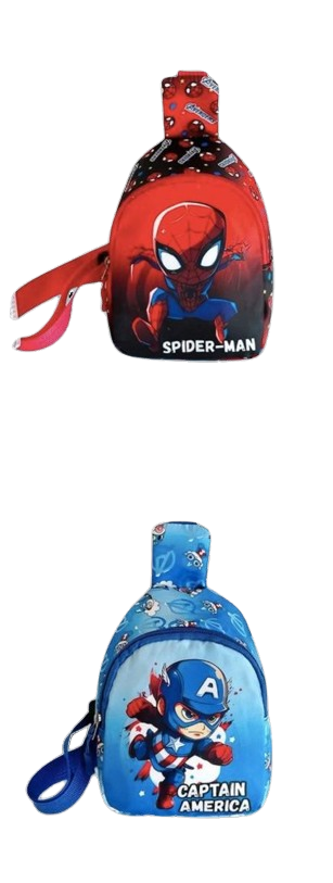 Marvel-Themed Children’s Cartoon Crossbody Chest Bag – Spider-Man & Captain America