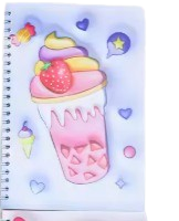 3D Cartoon Ice Cream Spiral Notebook