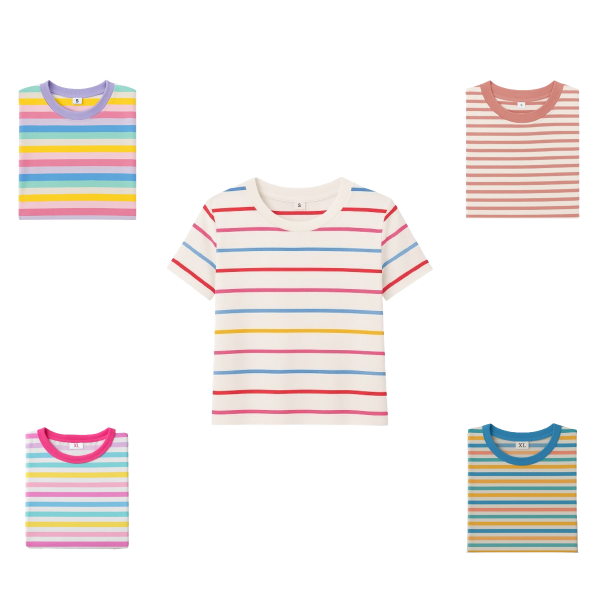 Girls’ 5-Pack Striped Tee Bundle