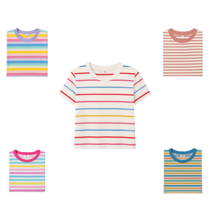 Girls’ 5-Pack Striped Tee Bundle