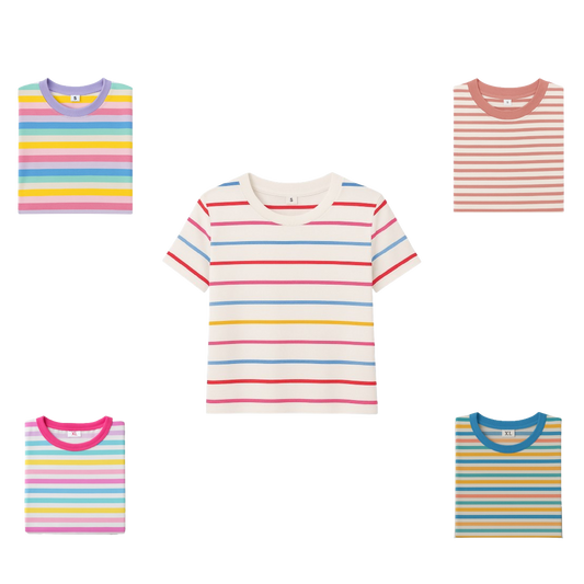 Girls’ 5-Pack Striped Tee Bundle