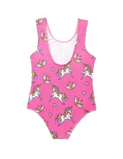 SHEIN Girls' Unicorn Print One-Piece Swimsuit