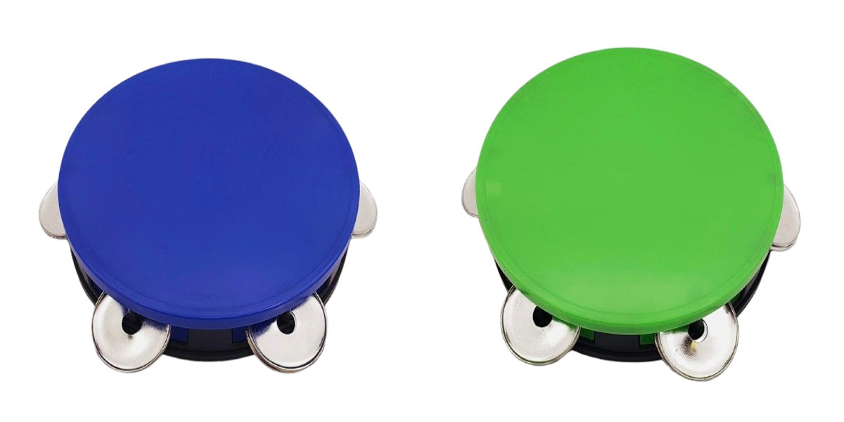 5.5" Neon Tambourine Kids Toy – 2 Pack Handheld Musical Set