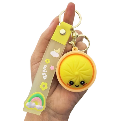 Cute Dumpling Squishy Keychains – 2-Pack Stress Relief Fidget Toys